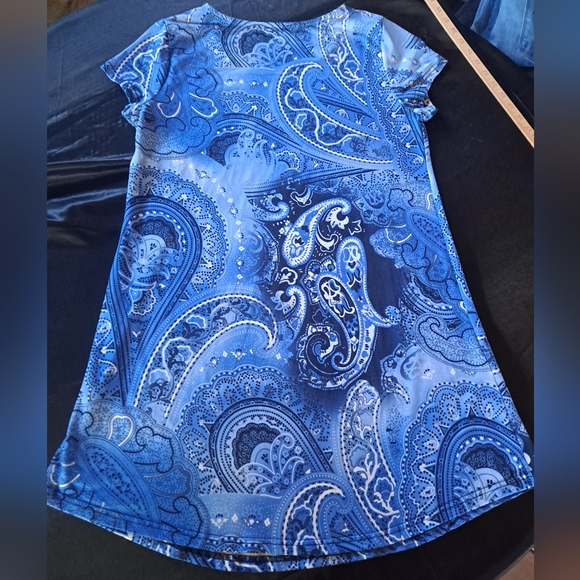 Reborn Tops - Reborn Blue Paisley Short Sleeve Tee